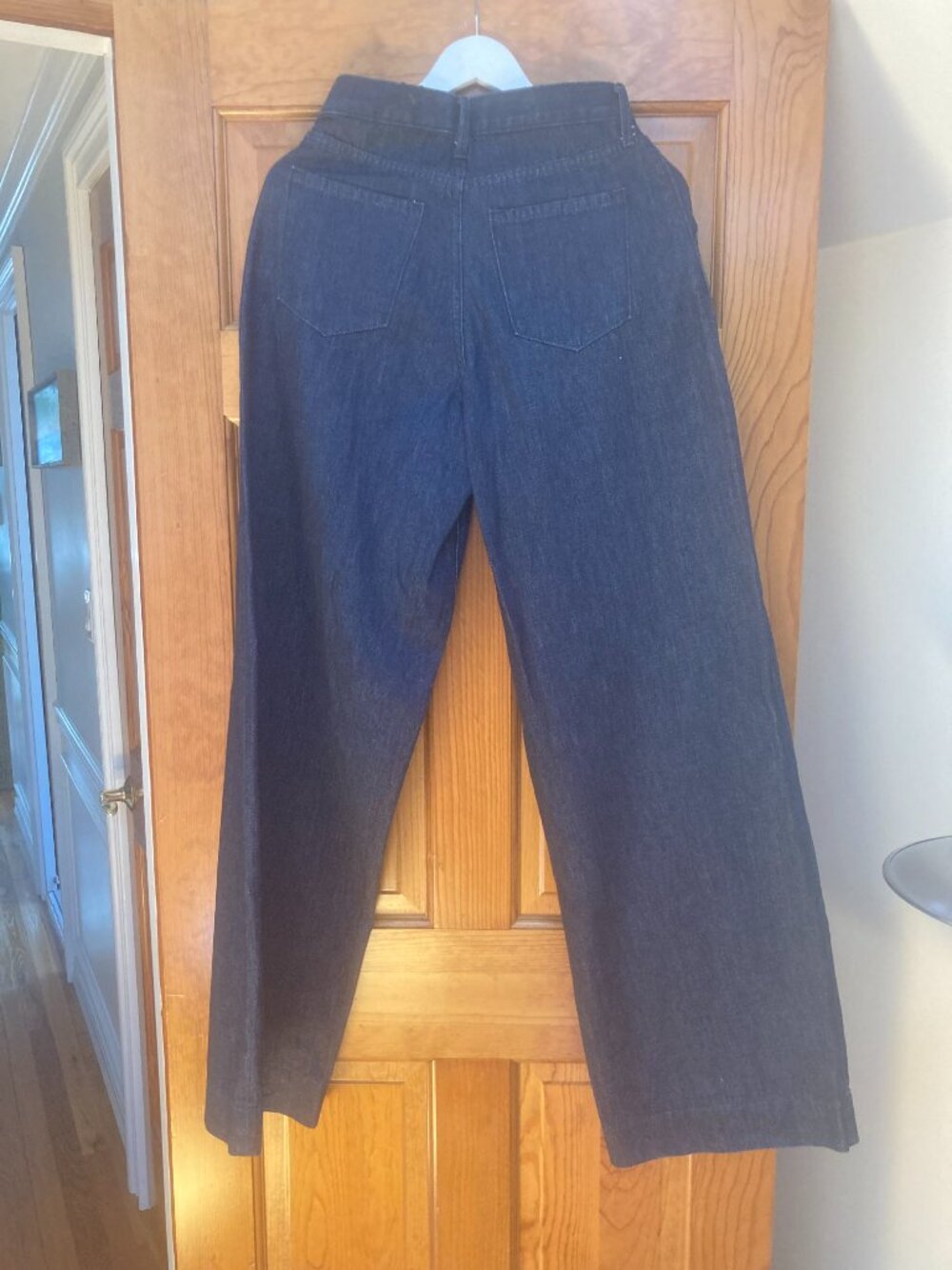 Banana Republic High Rise Relaxed Wide Leg Premium Denim Size 26 Long In Navy - Picture 6 of 7